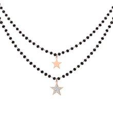 Load image into Gallery viewer, Double Layer Black Crystal Beads Necklace