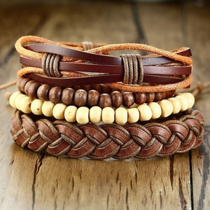 Braided Wrap Leather Bracelets