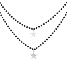 Load image into Gallery viewer, Double Layer Black Crystal Beads Necklace
